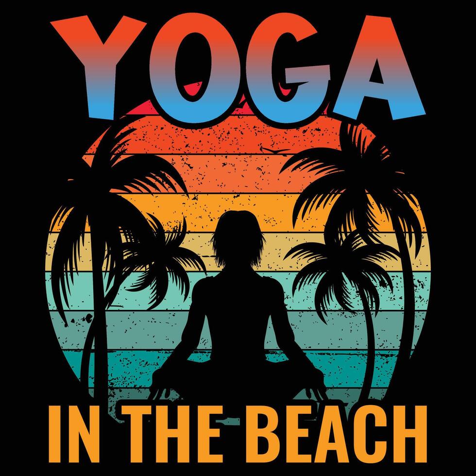Sea beach Yoga for t-shirt vector