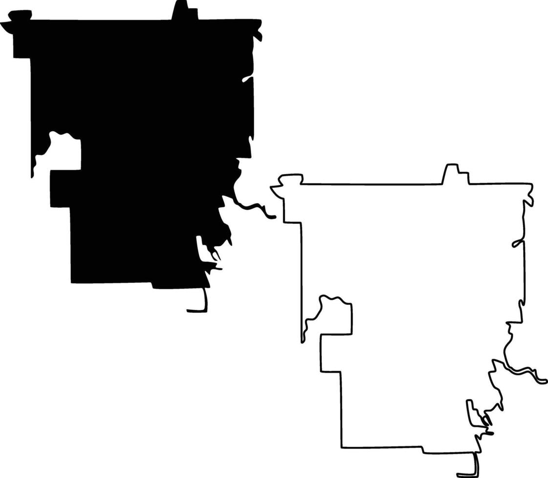 Map of Bogalusa Louisiana USA Silhouette Flat and Outline Design vector