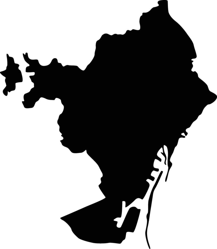 Map of Barcelona Spain Silhouette Flat Design vector