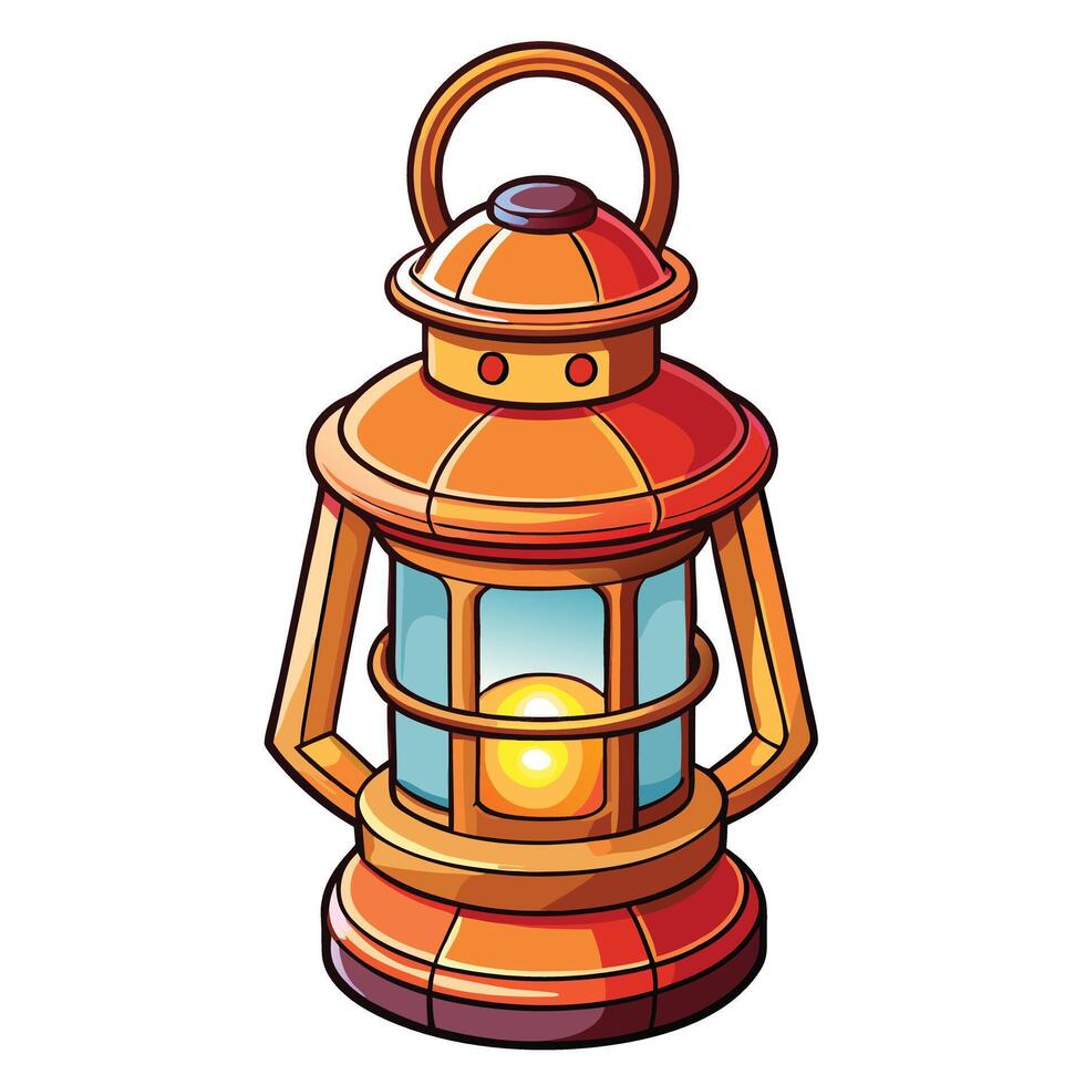 Cottagecore cartoon illustration of a lantern vector