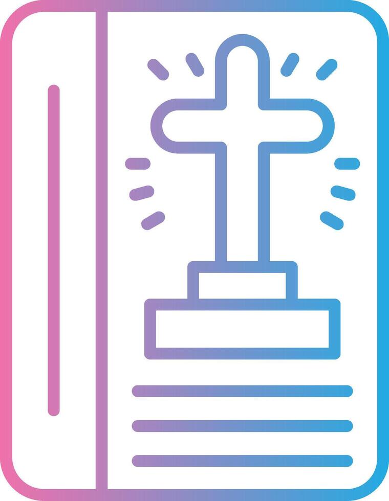 A cross on top of a book with a cross on it vector
