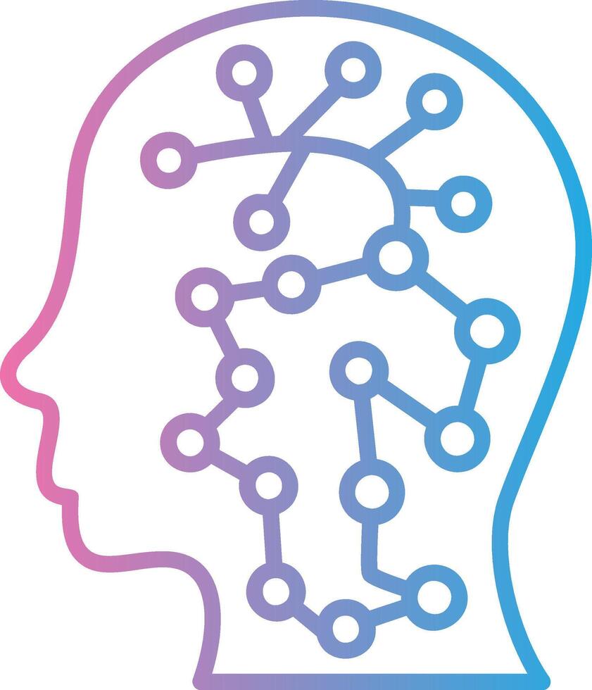 A brain with connected dots on it vector