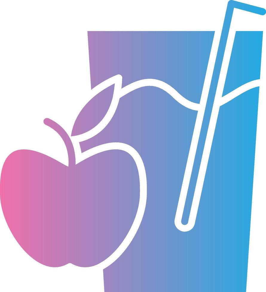 A glass of juice with an apple in it vector