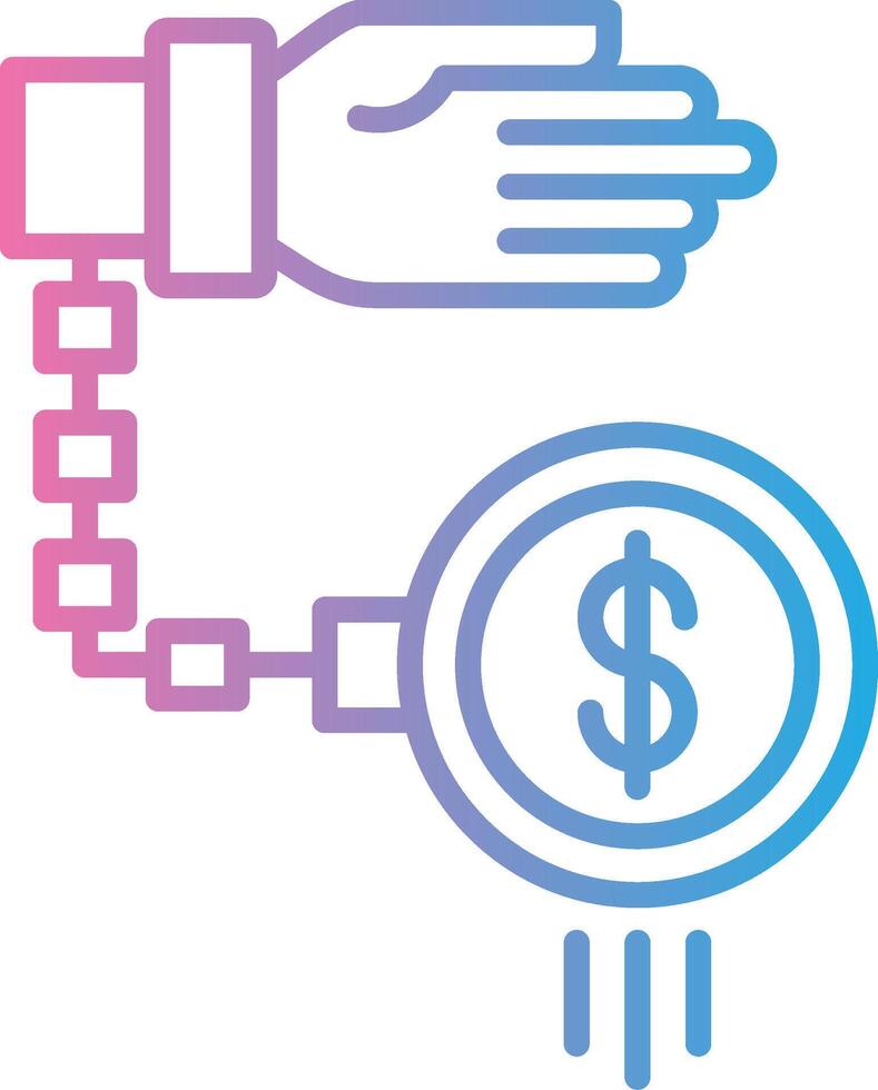 A hand holding a dollar sign and a chain vector