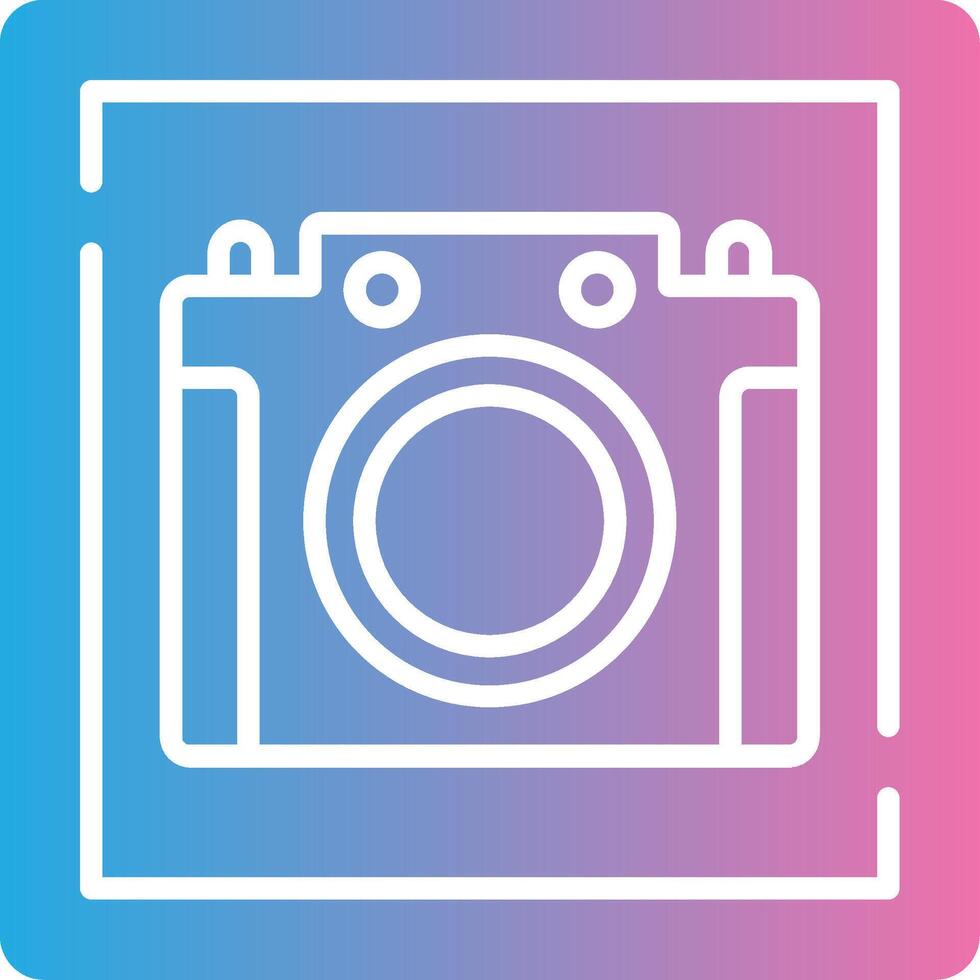 A camera icon on a colorful background vector