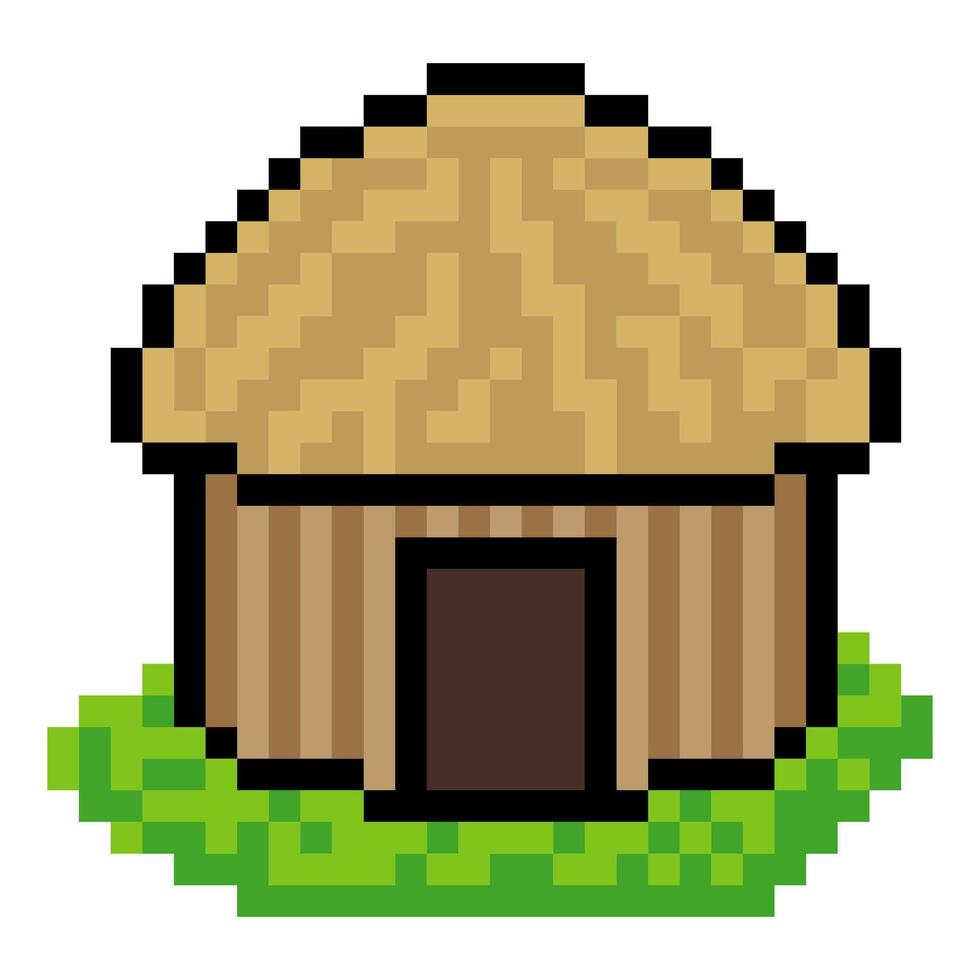 Honai House with pixel art style vector