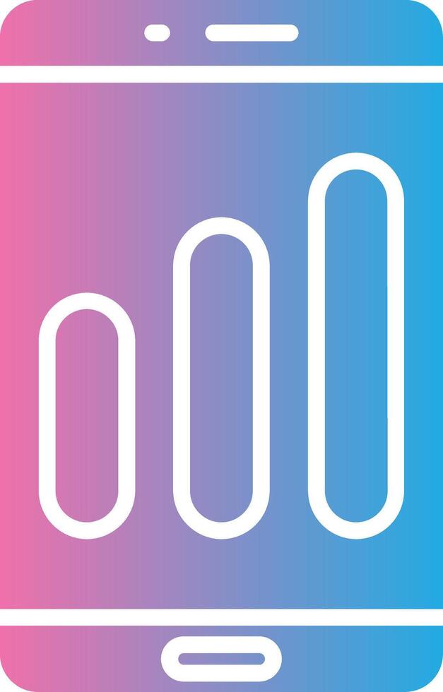 A phone with a bar graph on it vector