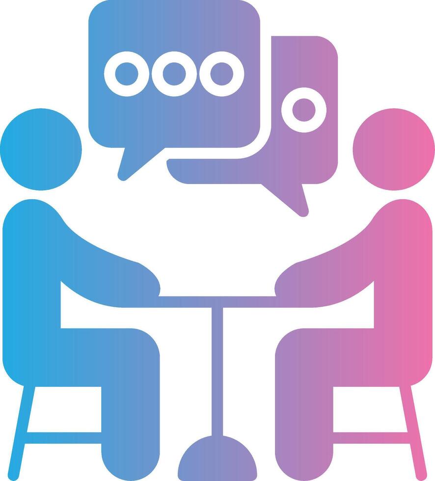Two people sitting at a table with speech bubbles vector