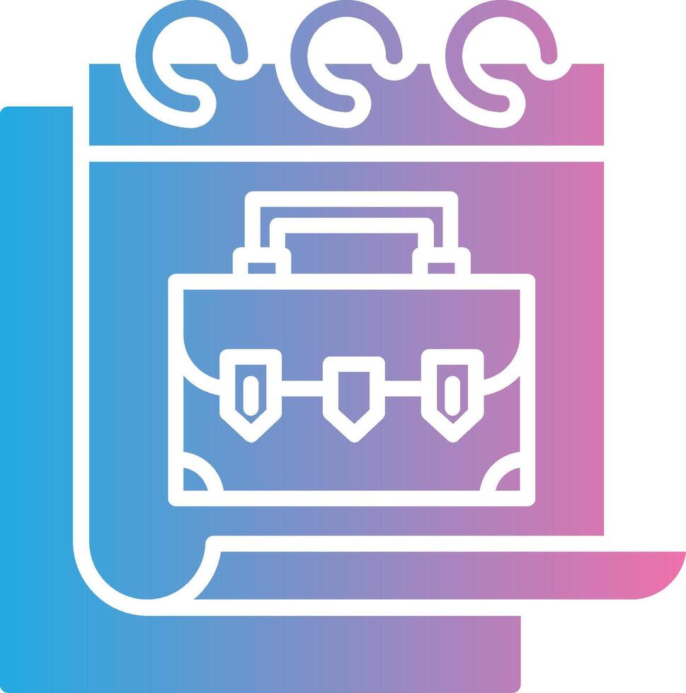 A calendar icon with a briefcase vector