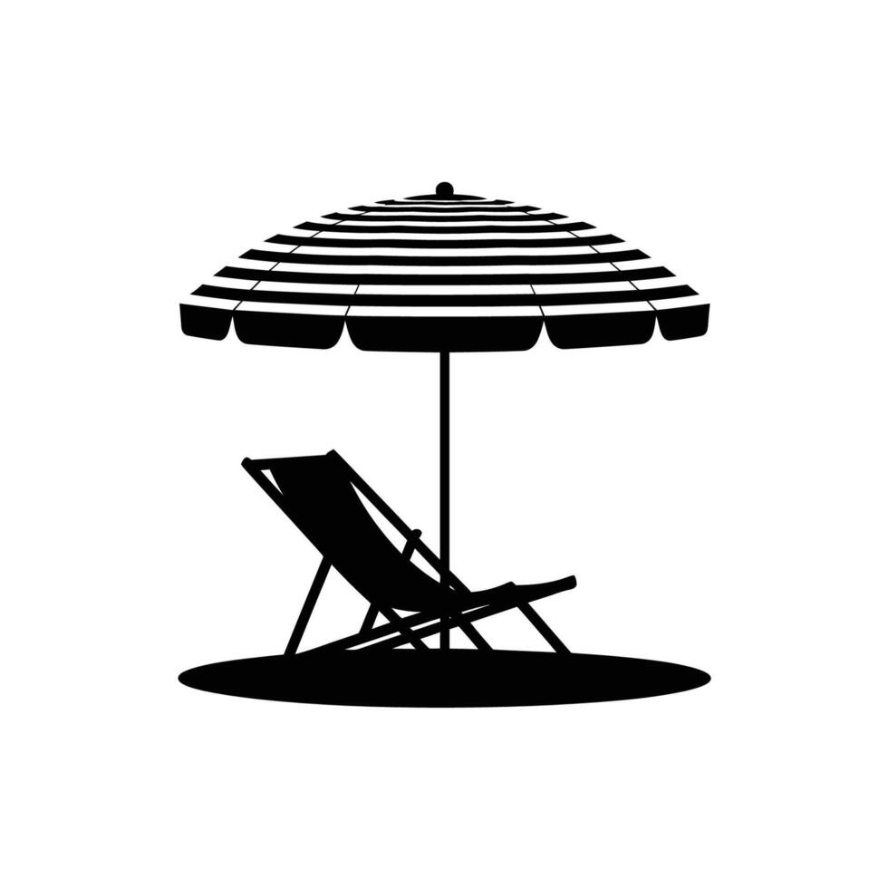 Shade and Leisure Minimalist Beach Scene vector