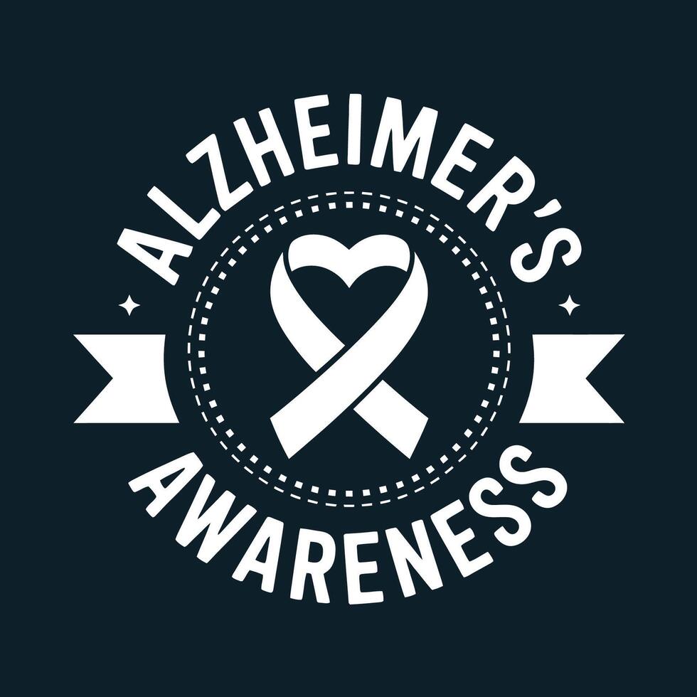 Alzheimer's Awareness Uniting for a Brighter Future, Alzheimer's T-Shirt Design vector