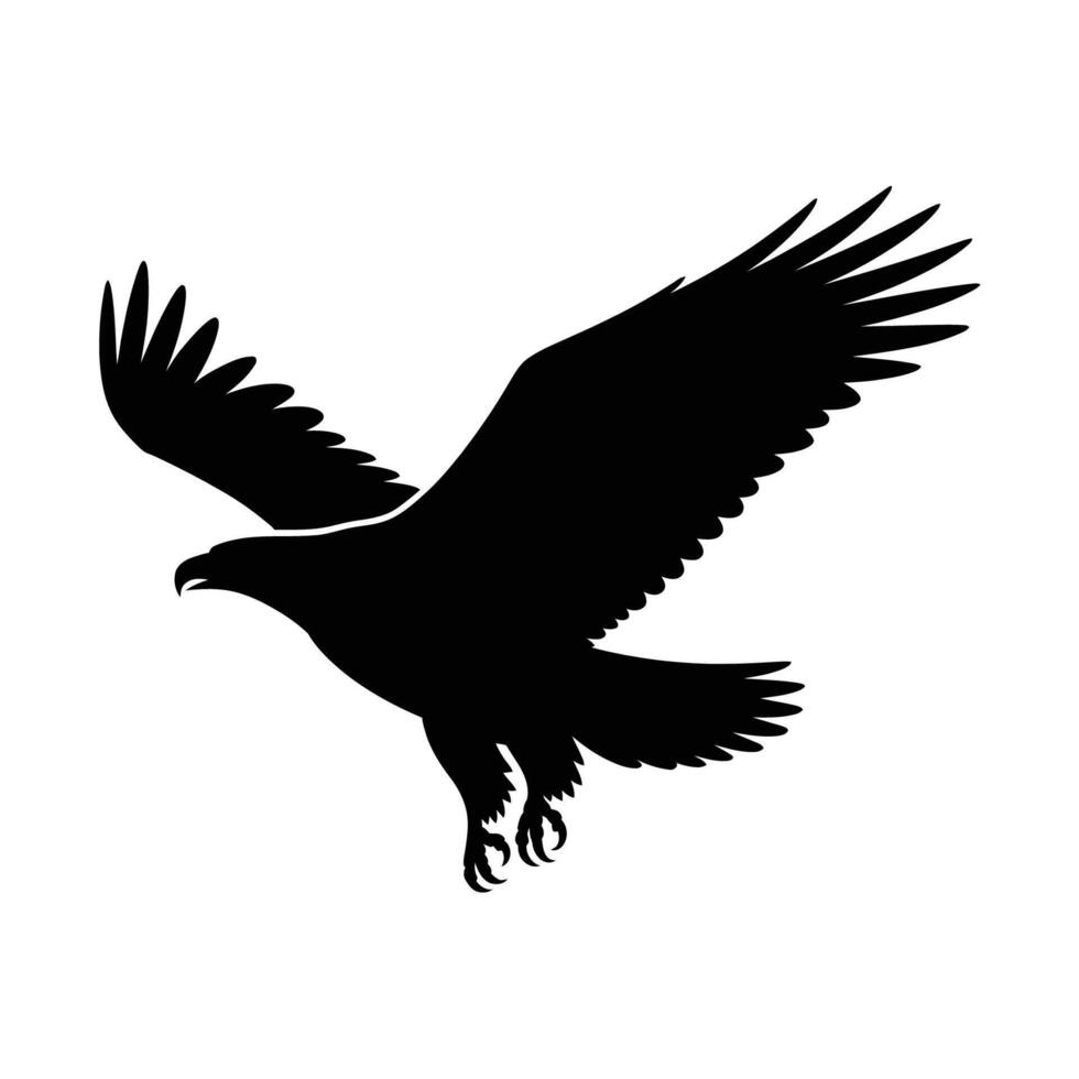 Majestic Eagle Ascent Powerful Avian Silhouette vector