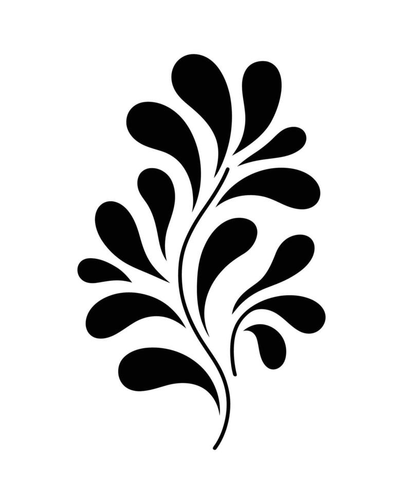 Botanical Leaf Element Simple Graphic vector