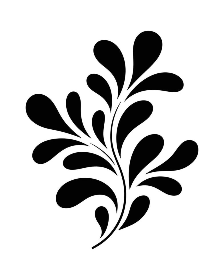 Elegant Leaf Silhouette Minimalist Botanical Art vector