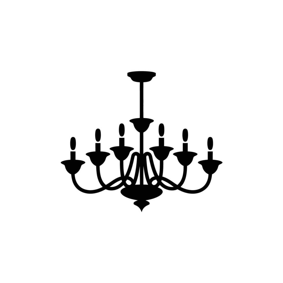 Victorian Era Chandelier Detailed Lighting Outline vector