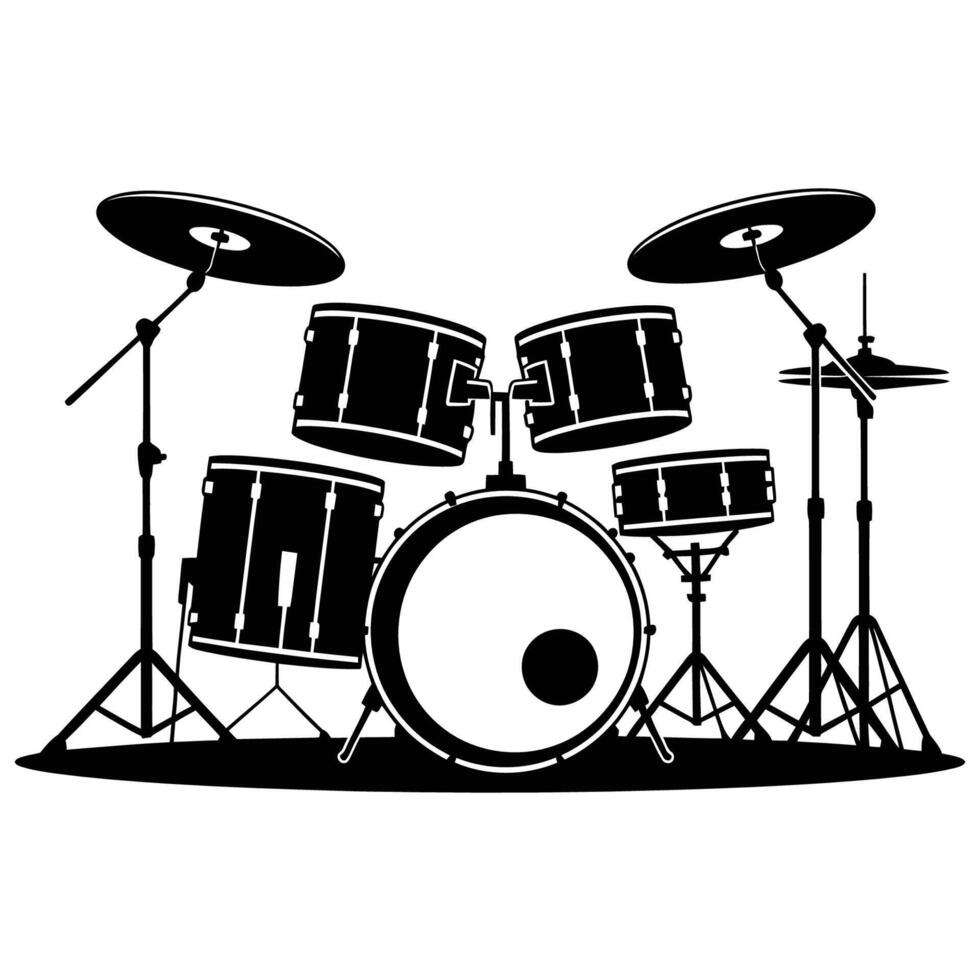 Groovy Beats Iconic Drum Kit Graphic vector