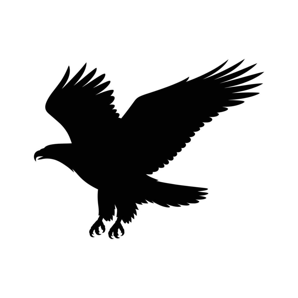 Bald Eagle in Flight Iconic Black And White Freedom vector