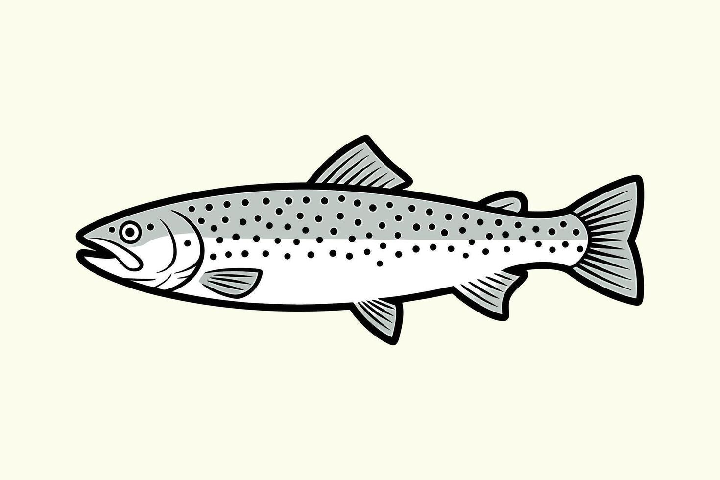 Classic Trout Profile Freshwater Angler's Dream vector
