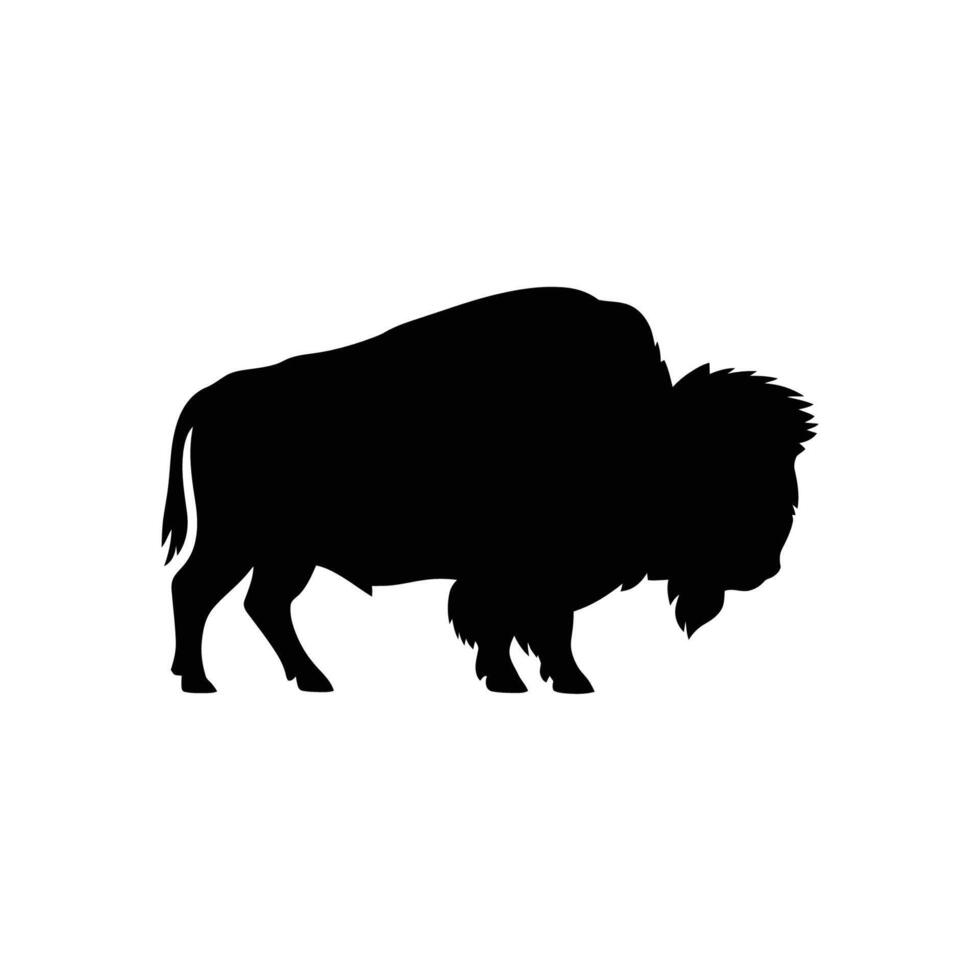 Prairie Guardian Bold Bison Silhouette vector