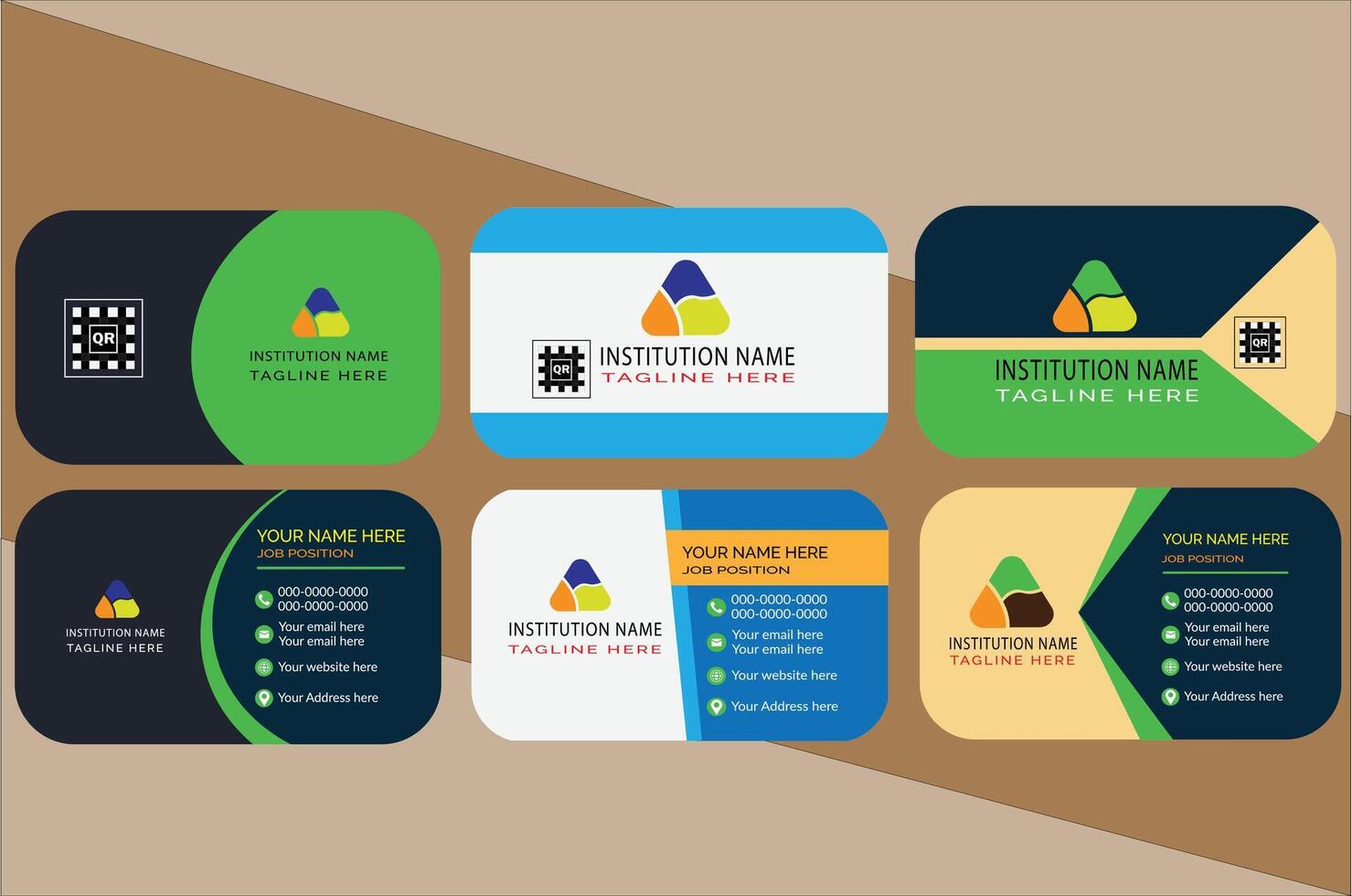 Double sided visiting card vector