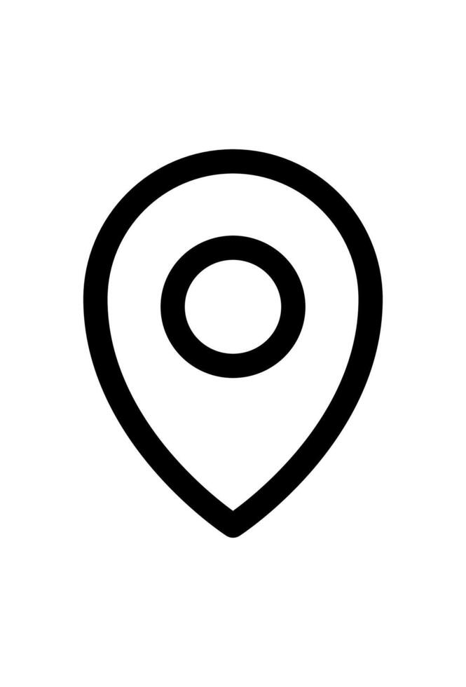 A black and white pin icon on a white background vector