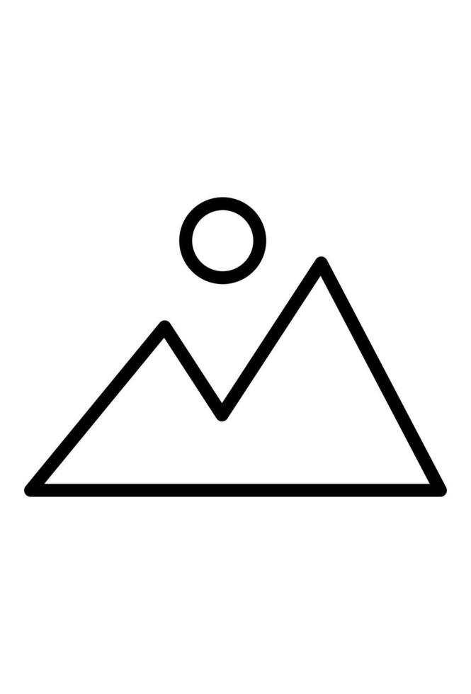 Stylized mountain peaks, abstract icon vector