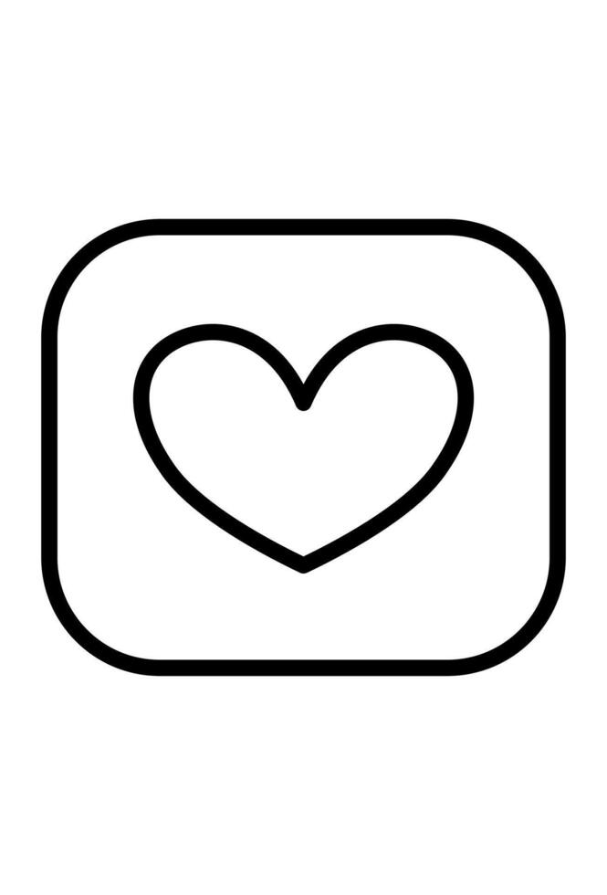 Outline of a heart shape inside a square frame vector
