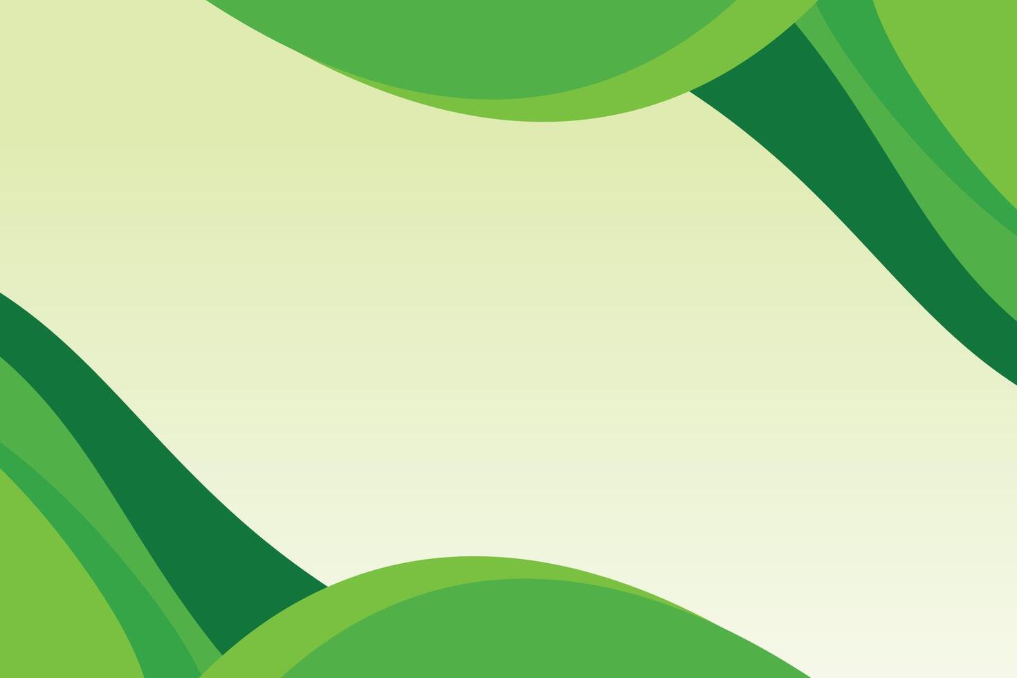 Green background with wavy lines and a white background abstract vector
