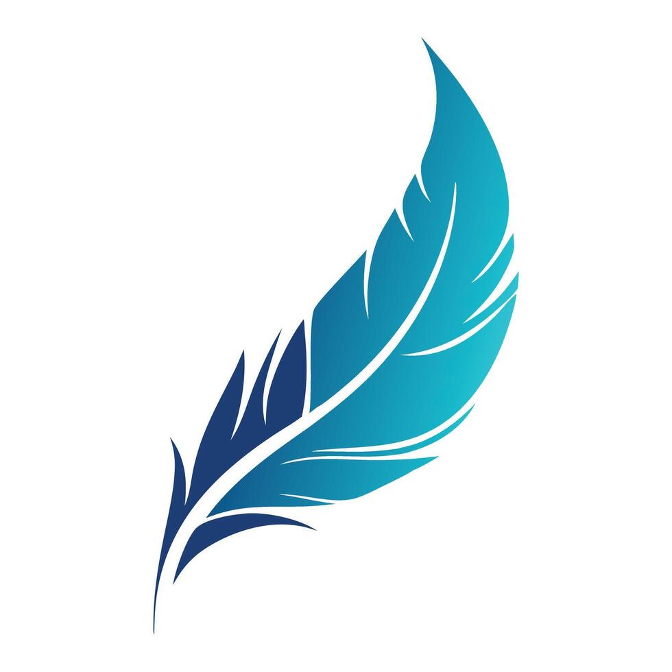 a blue feather logo on a white background vector