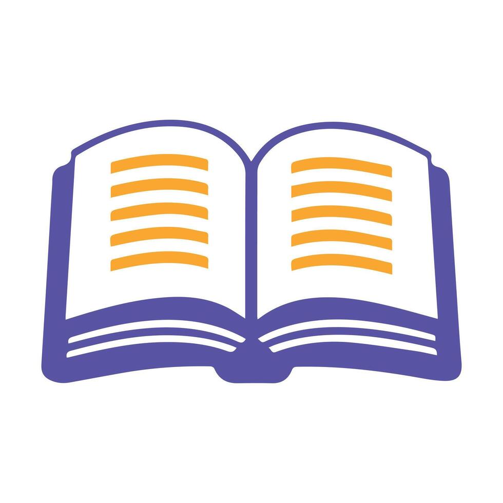 an open book with a yellow stripe on the top on a white background vector