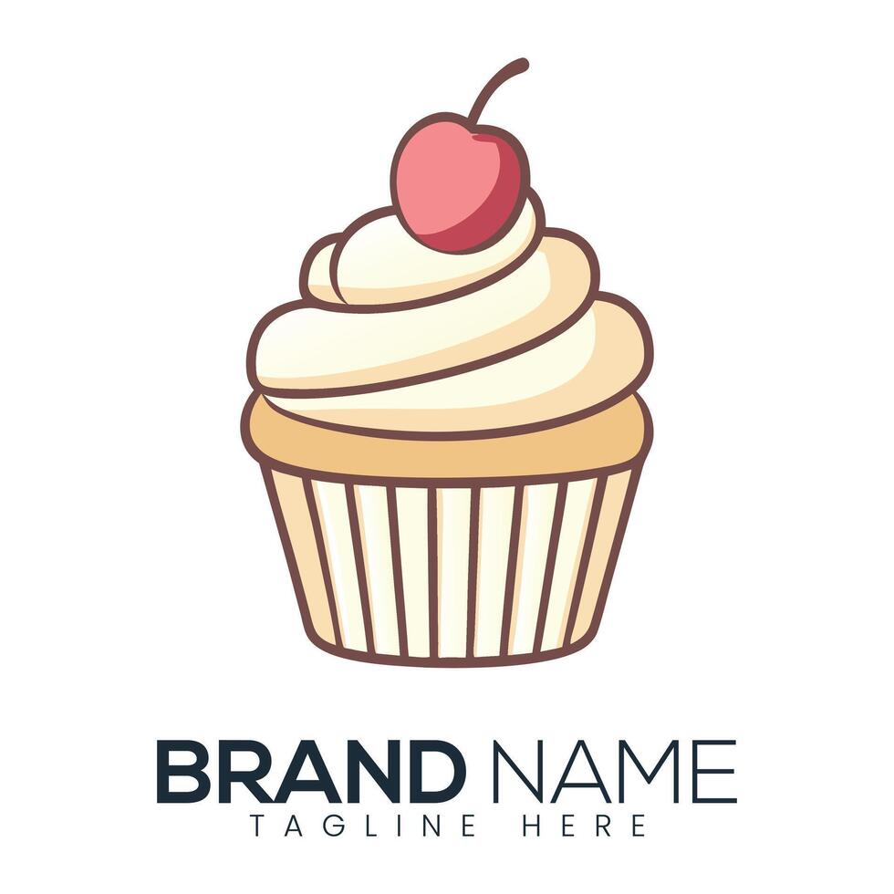 cupcake logo design template on a white background vector