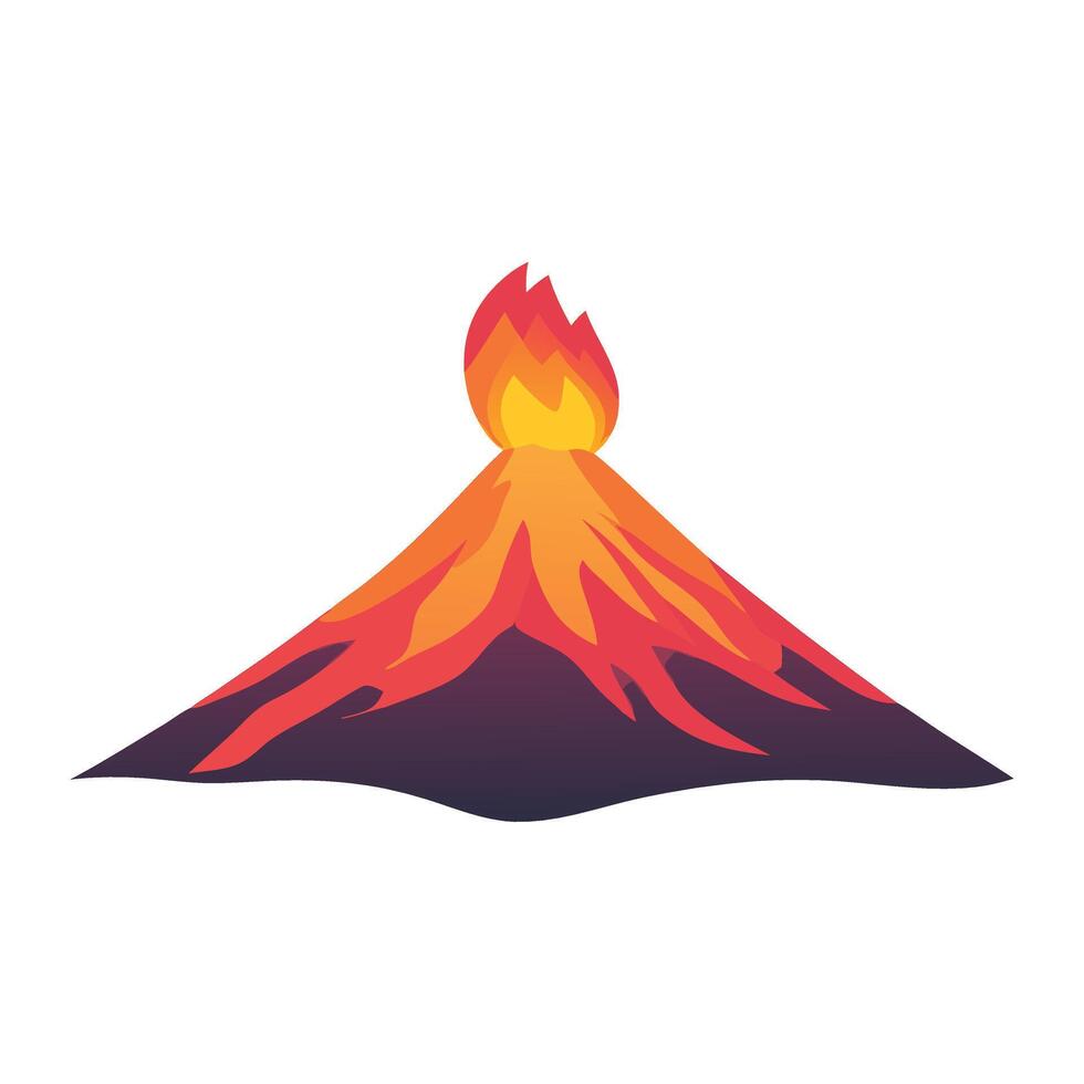 volcano icon illustration on a white background vector