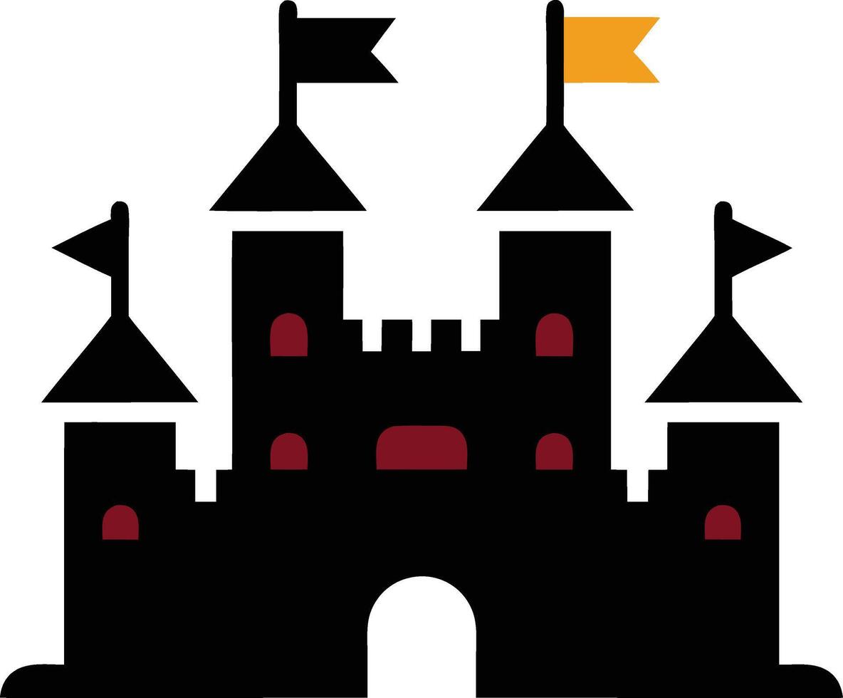castle clip art a white background vector