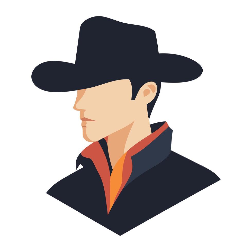 cowboy man in cowboy hat illustration vector