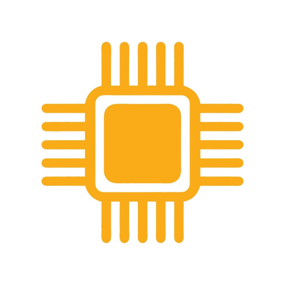 a computer processor icon on a white background vector