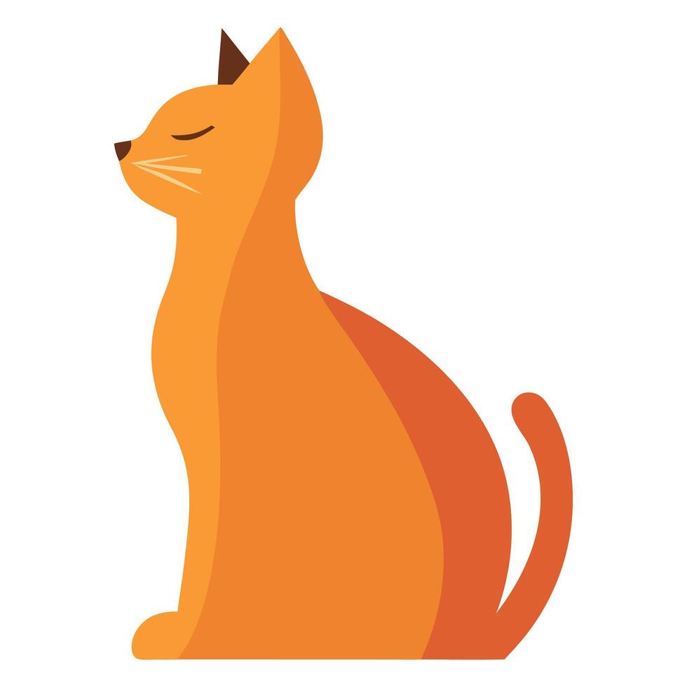 an orange cat sitting on its side with its eyes closed vector