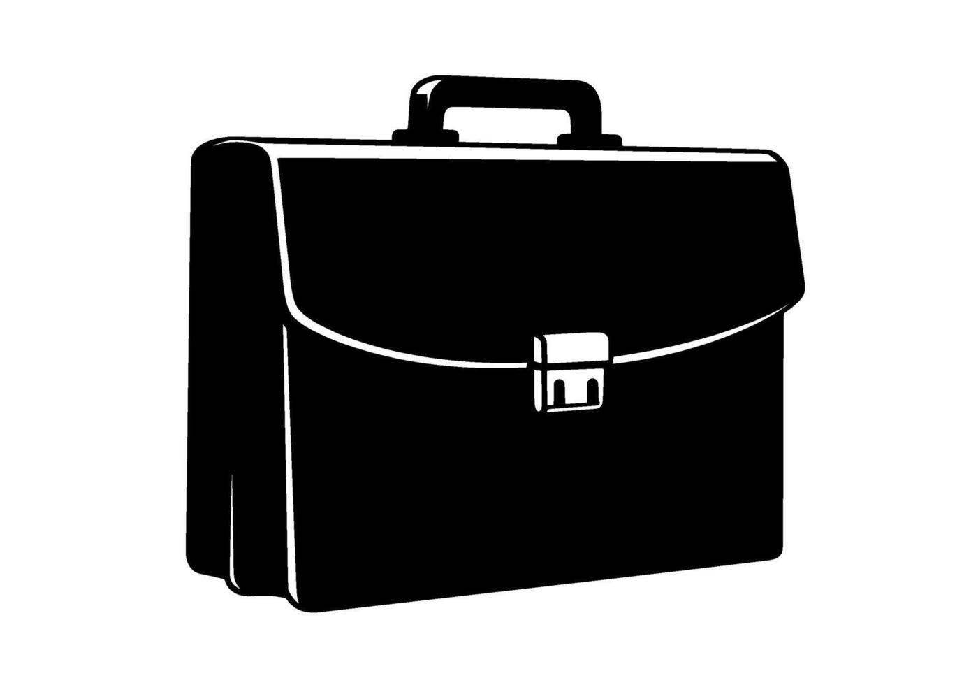 Monochrome Briefcase Icon Classic Business Style vector
