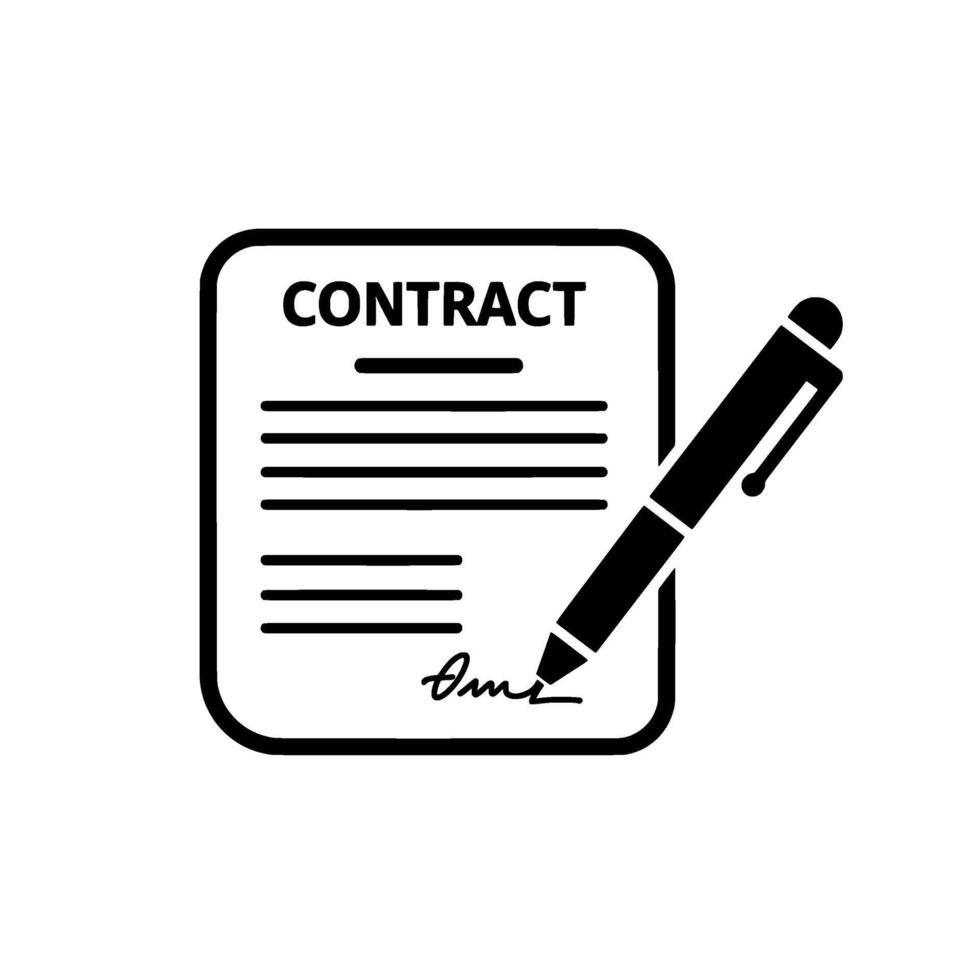 Contract Icon Pen and Document vector