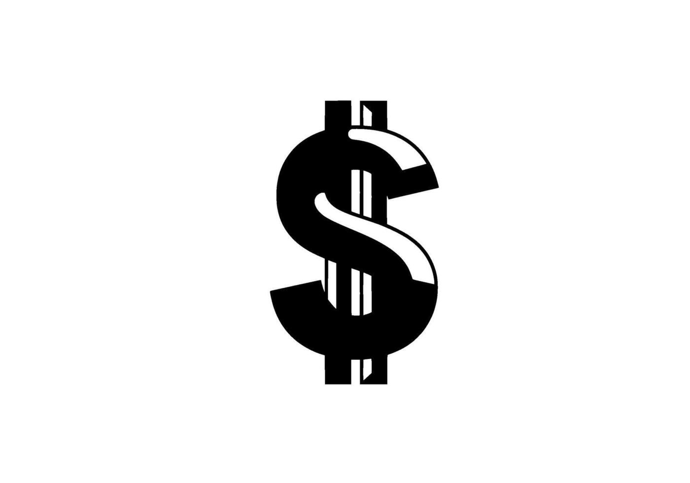 Bold Doublelined Dollar Sign Icon vector