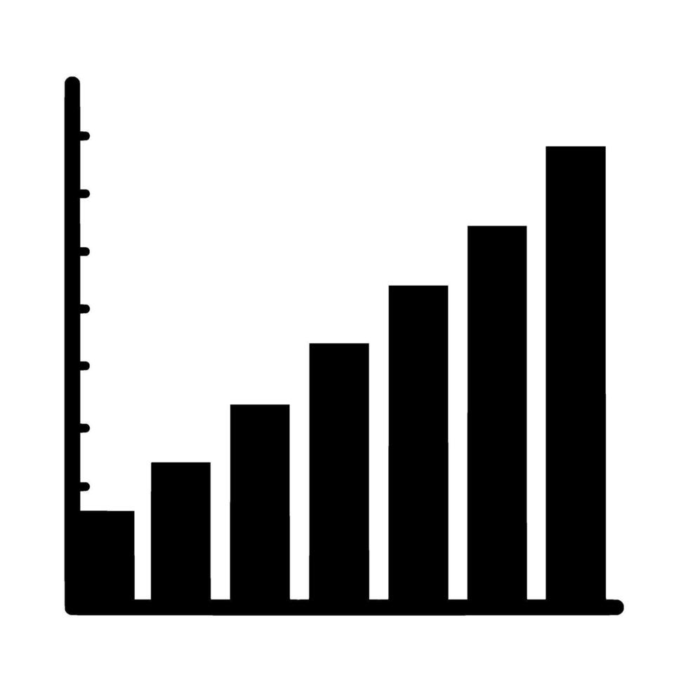 Ascending Bar Graph Icon Simple Black Silhouette vector