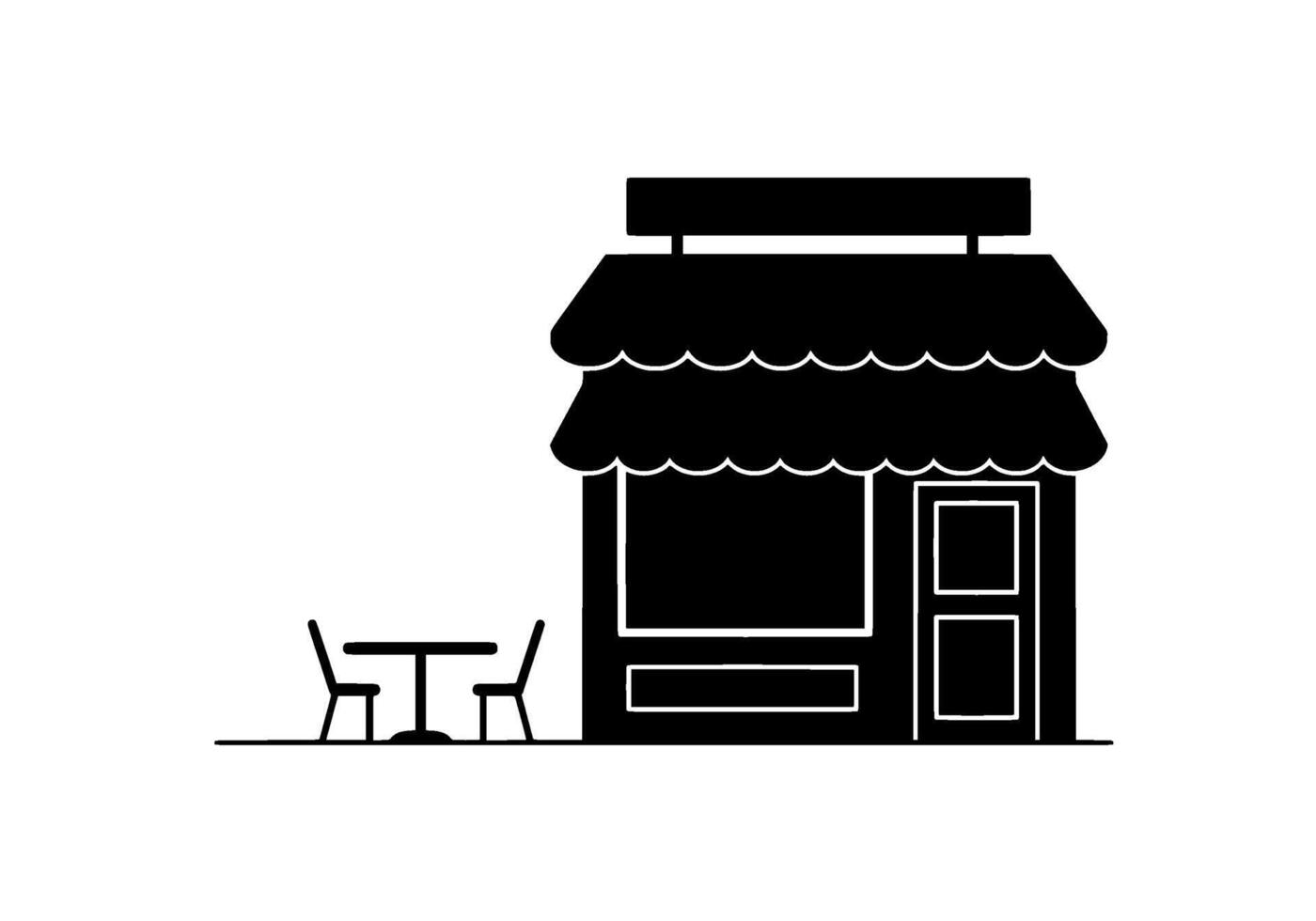Simple Black Silhouette Cafe Shop Icon vector