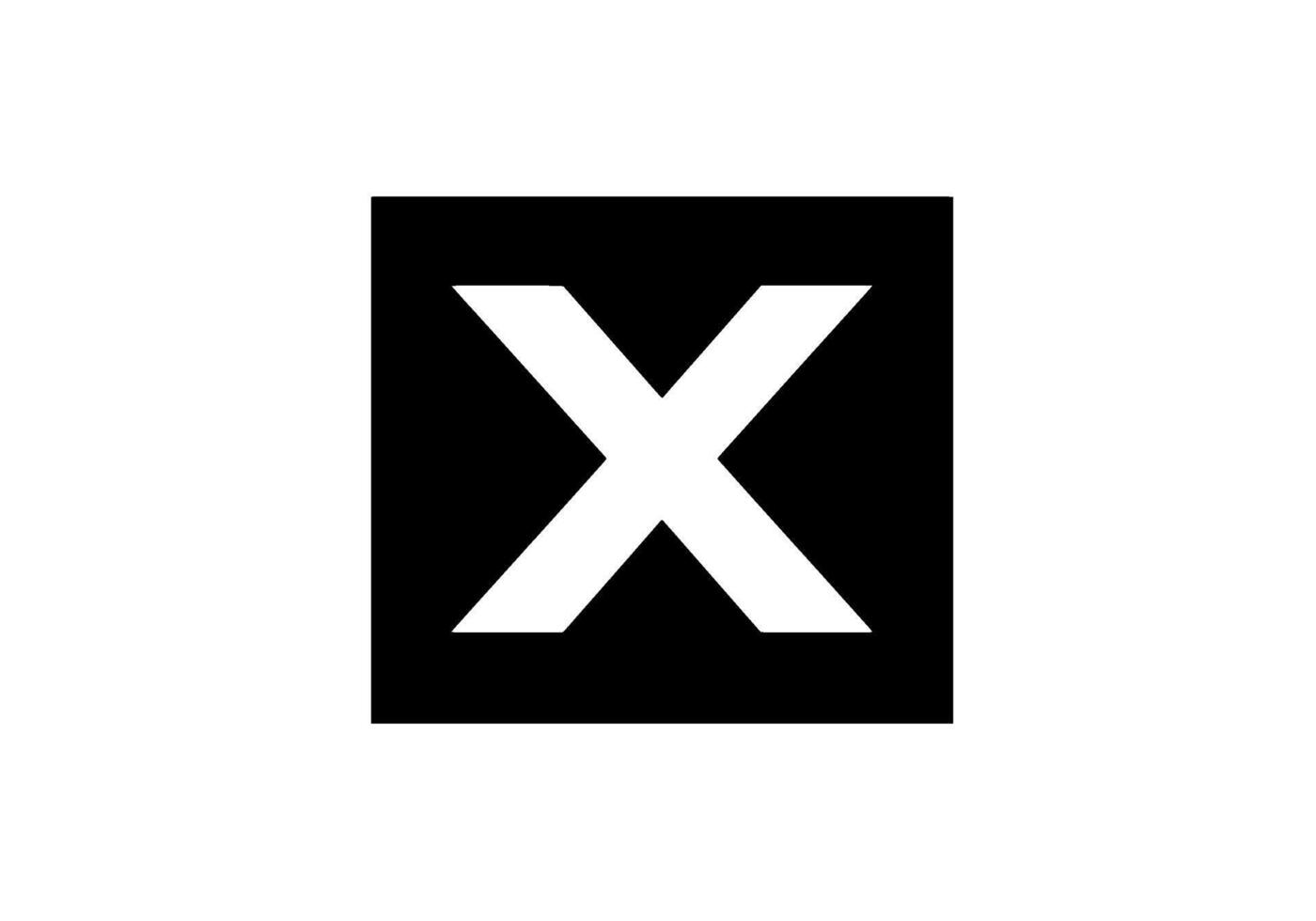 Bold Black Square X Icon vector