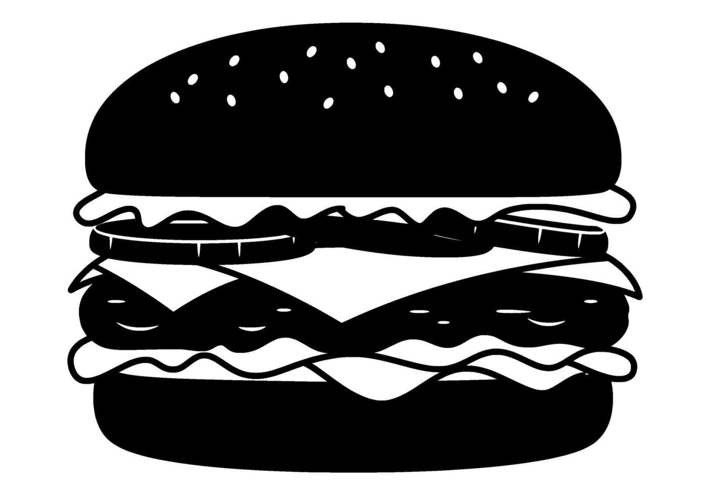 Double Cheeseburger Monochrome Icon vector
