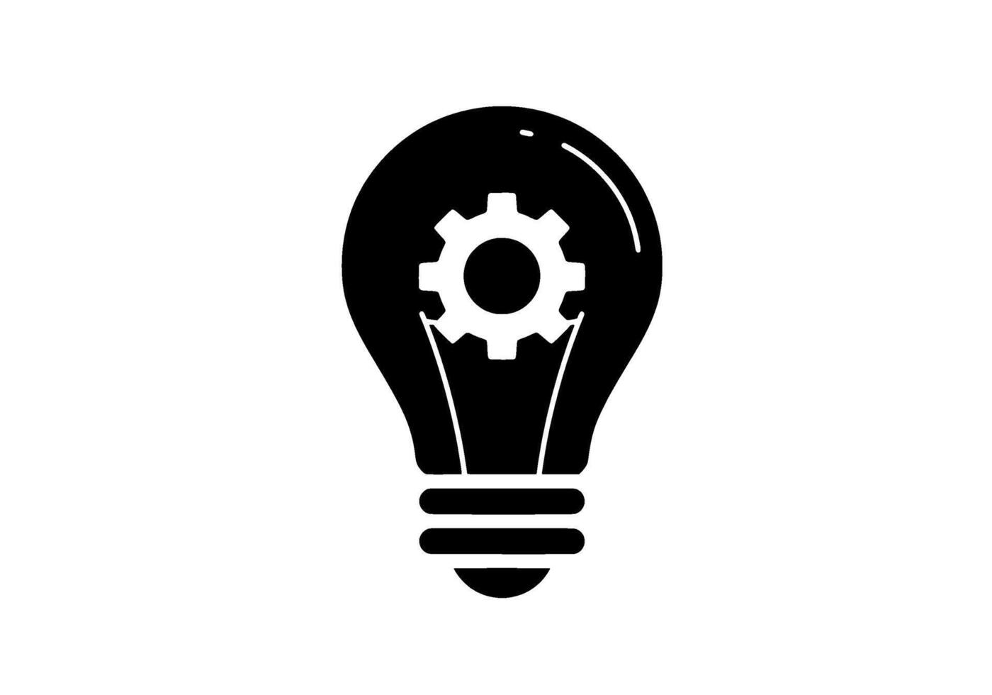 Gear Inside Lightbulb Solution Icon vector