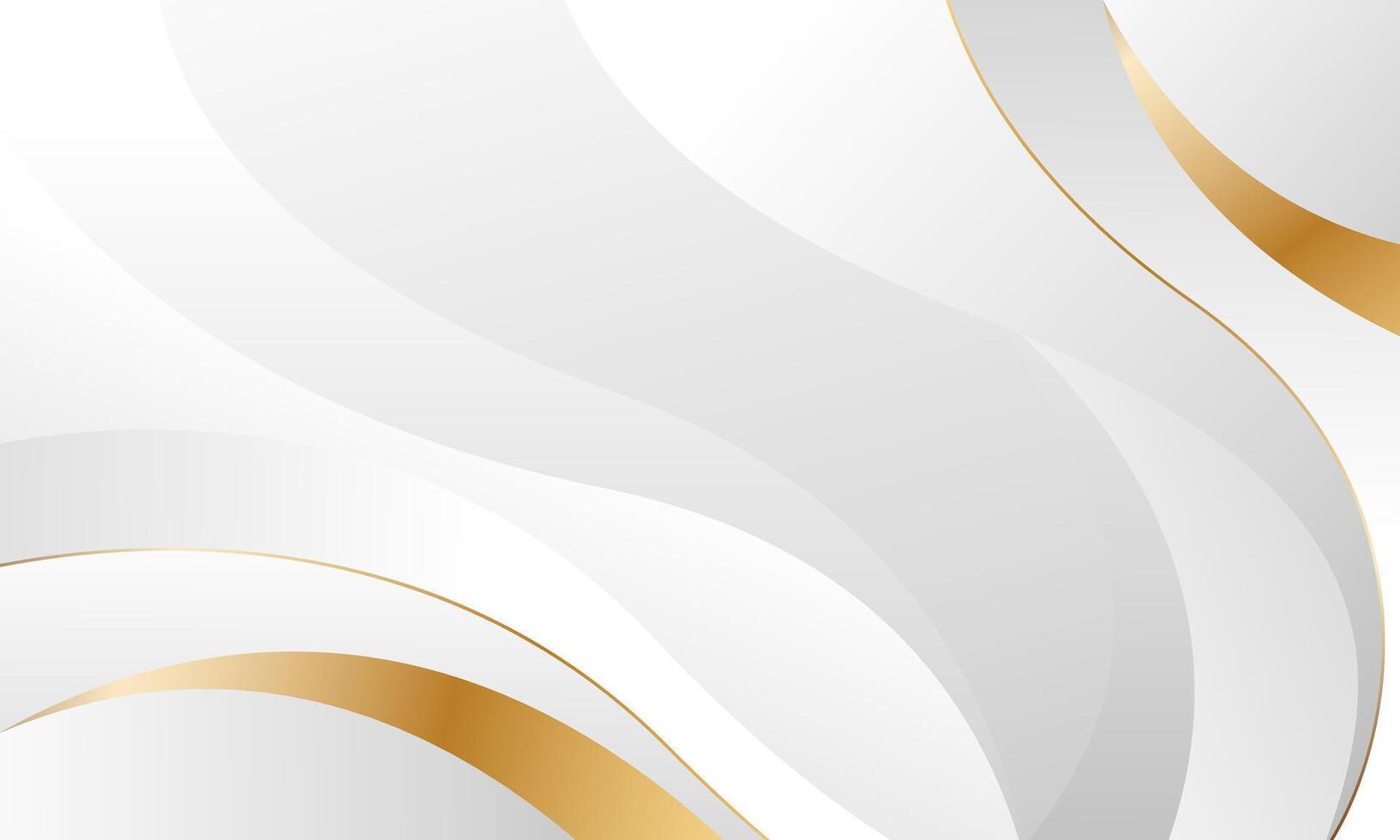 Elegant withe and gray wave background with with Golden accents vector