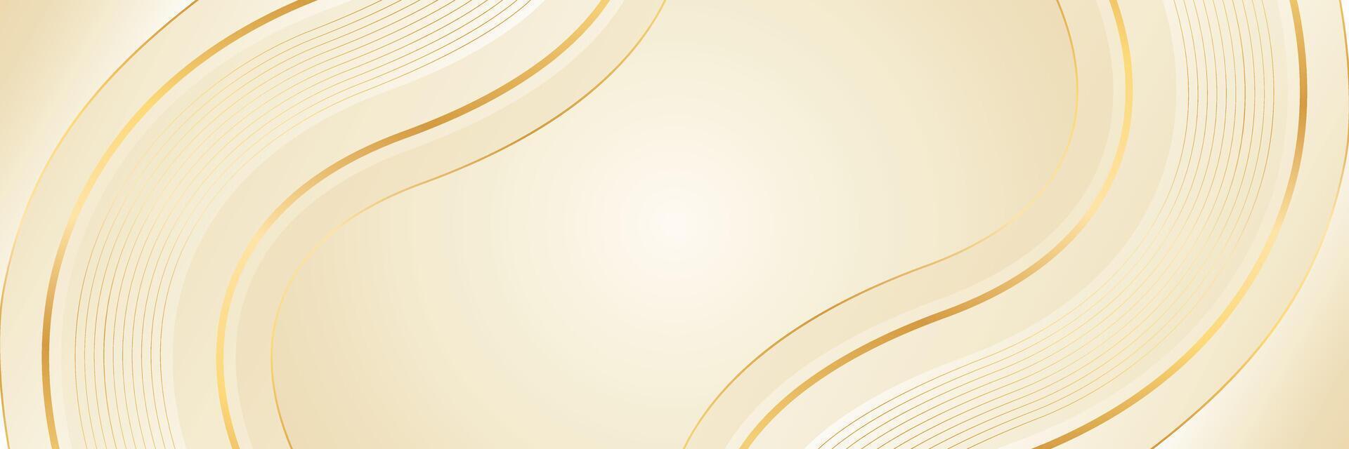Minimalist Luxury Beige Background with Smooth Waves and Golden Accents vector