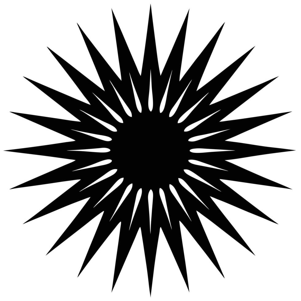 Abstract black starburst shape geometric design element vector