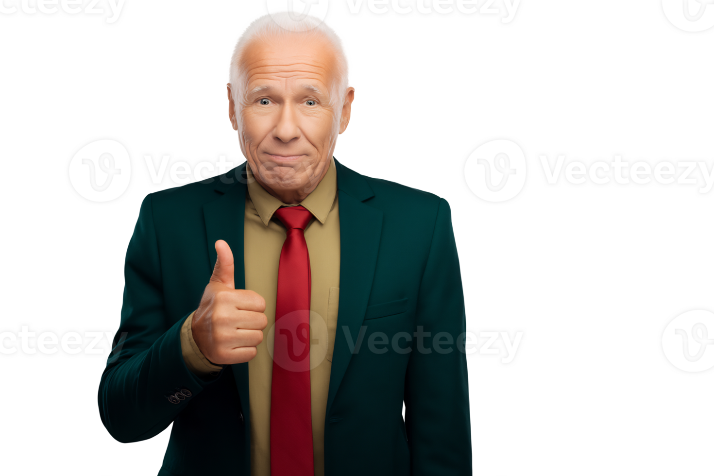 An older man in a suit and tie giving the thumbs up png