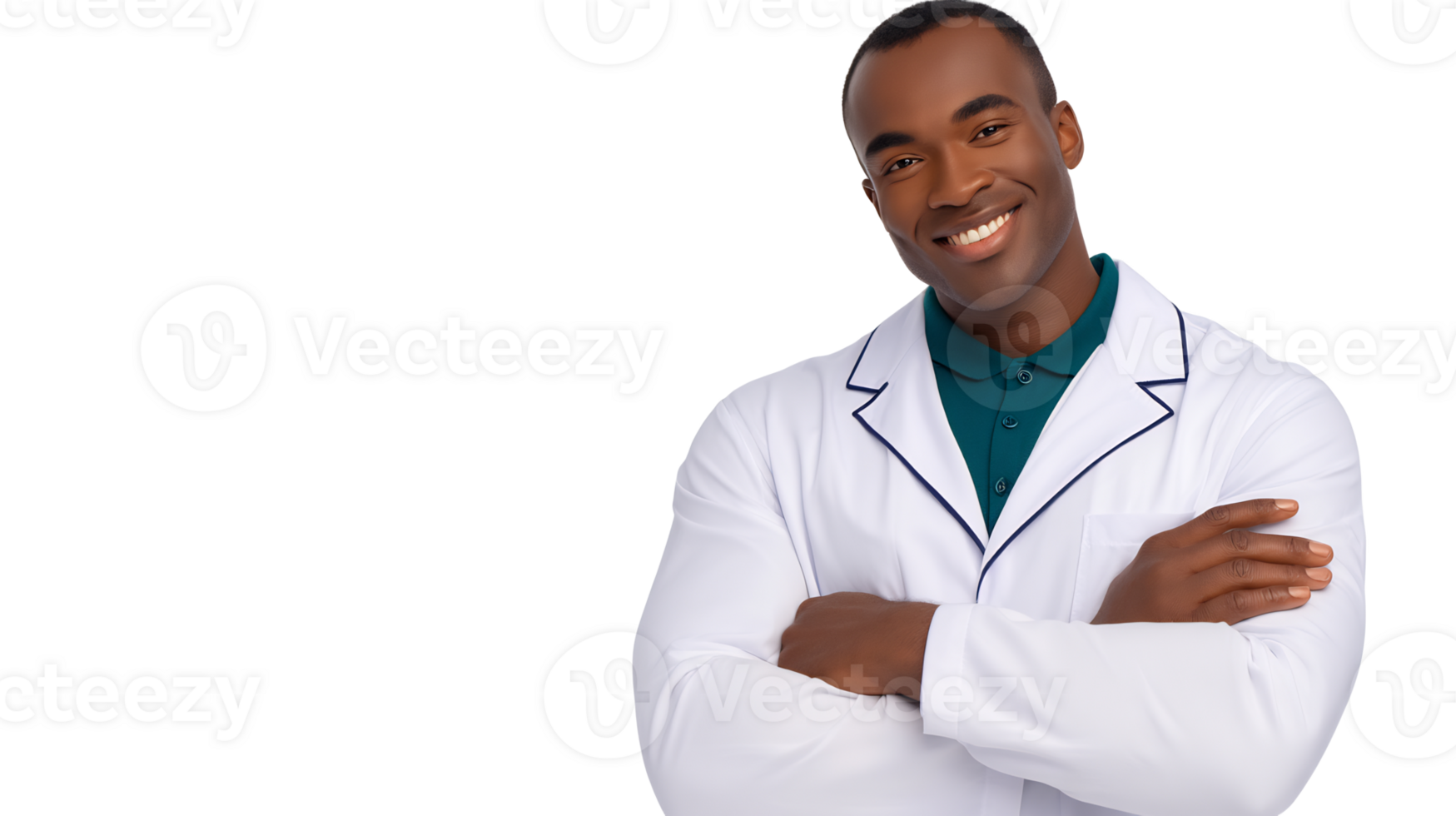 A black man in a lab coat png