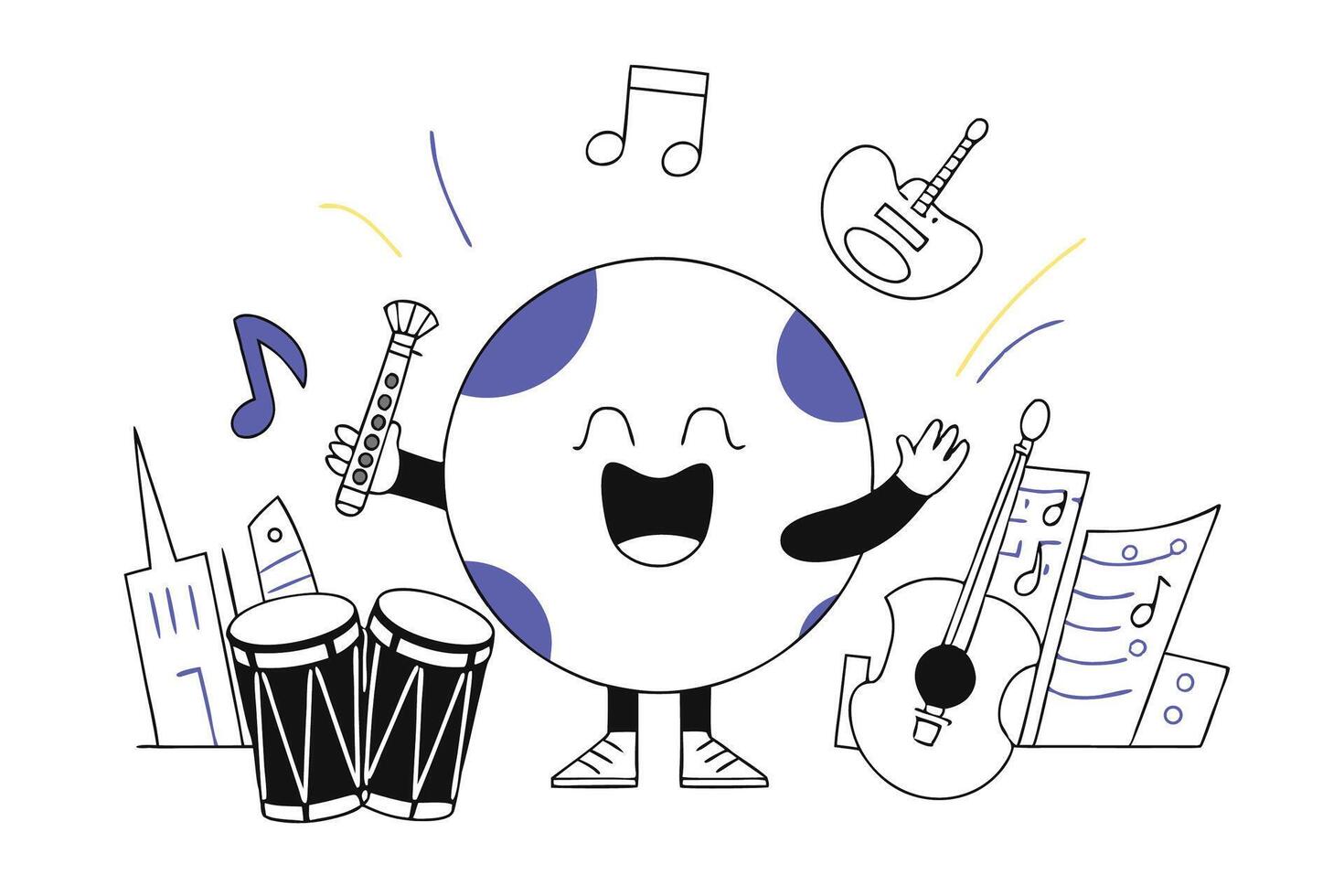Global Observance of International Music Day Featuring Various Musical Instruments vector